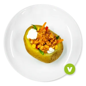 Patata rellena de tofu BBQ