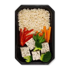 Pavo con arroz integral y vegetales